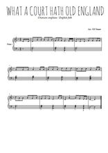 Téléchargez l'arrangement pour piano de la partition de chanson-anglaise-what-a-court-hath-old-england en PDF